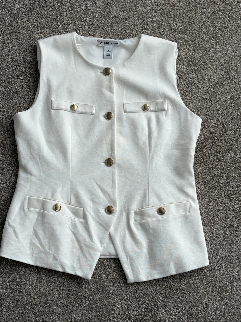 WHBM White with Gold Buttons Vest